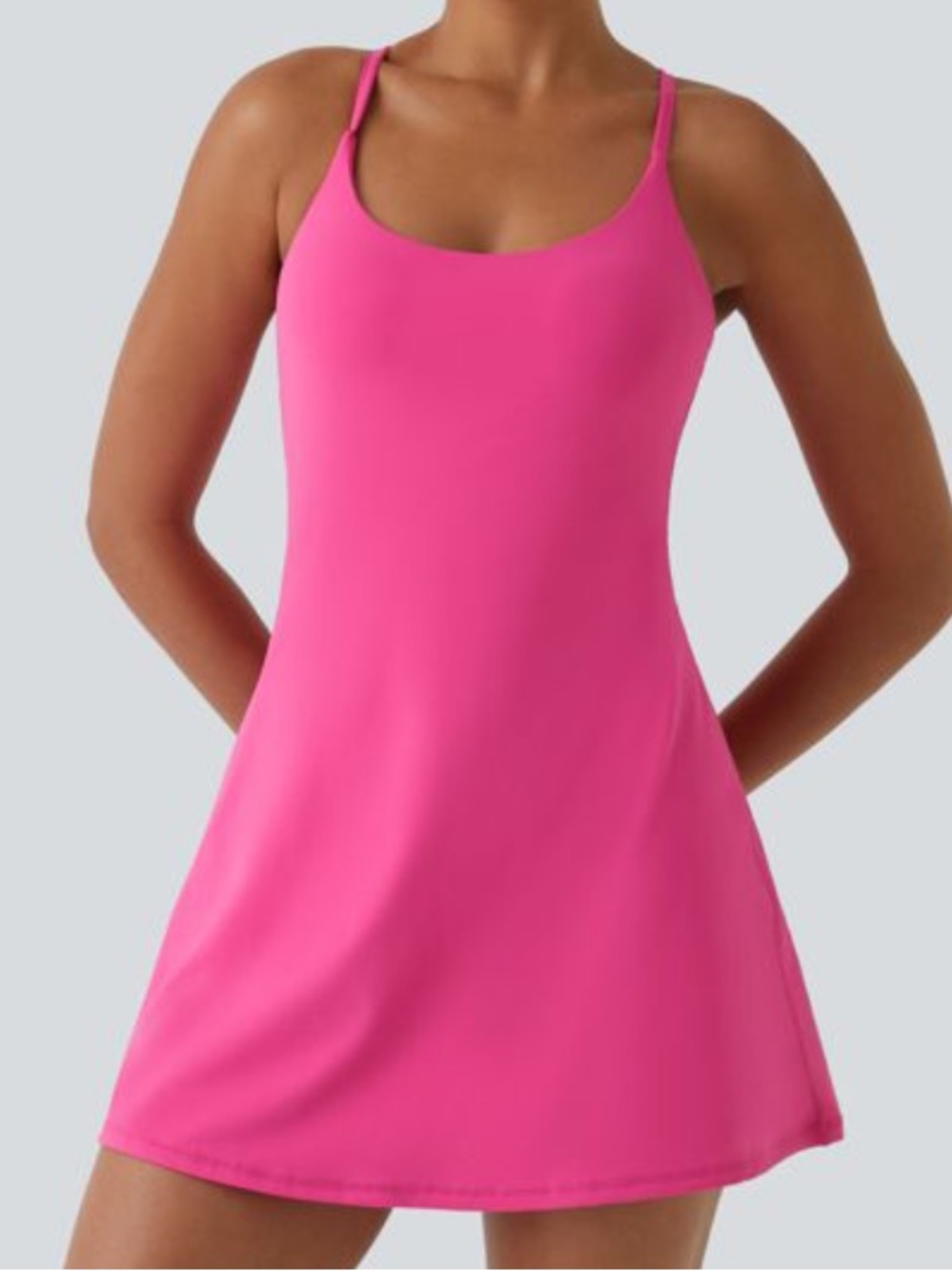 Halara SoftlyZero™ Plush Backless Active Dress-Easy Peezy Edition S pink sporty
